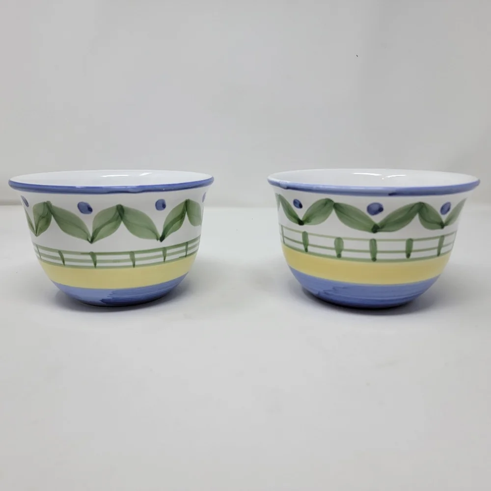 Pair of Williams Sonoma bowls Marisol Italy 4"h x 5.5"w. all purpose cereal soup - Picture 2 of 12